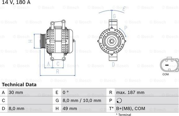 BOSCH 0 986 048 820 - Генератор autosila-amz.com