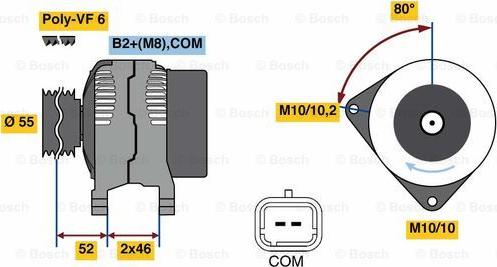 BOSCH 0 986 048 760 - Генератор autosila-amz.com