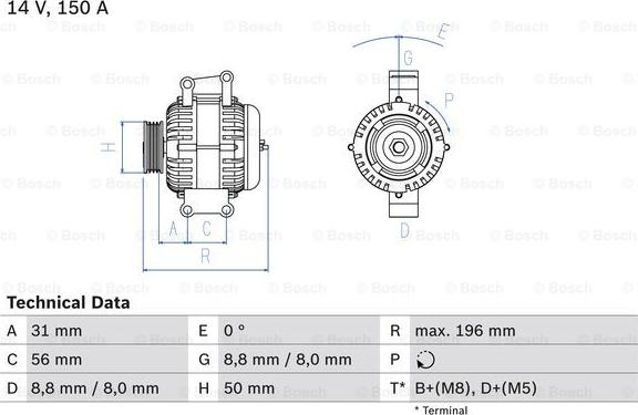 BOSCH 0 986 043 910 - Генератор autosila-amz.com