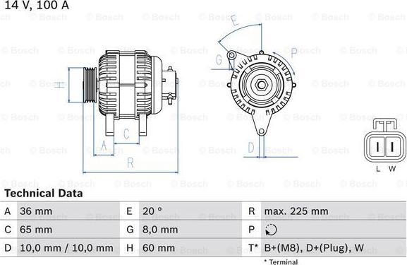 BOSCH 0 986 043 981 - Генератор autosila-amz.com