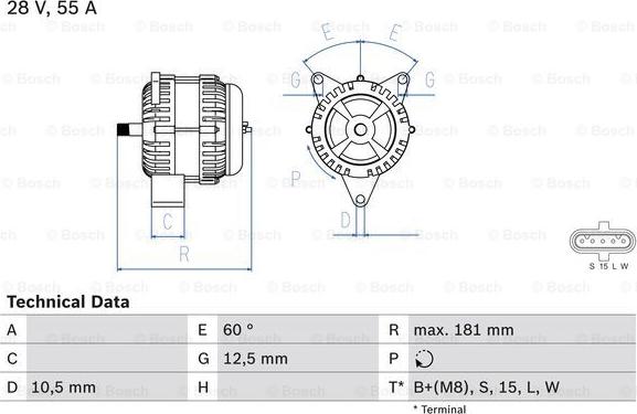 BOSCH 0 986 042 580 - Генератор autosila-amz.com