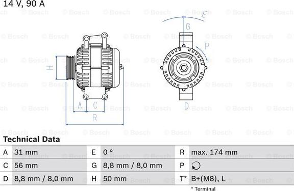 BOSCH 0 986 042 530 - Генератор autosila-amz.com