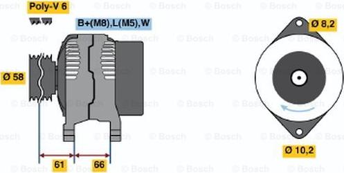 BOSCH 0 986 042 041 - Генератор autosila-amz.com