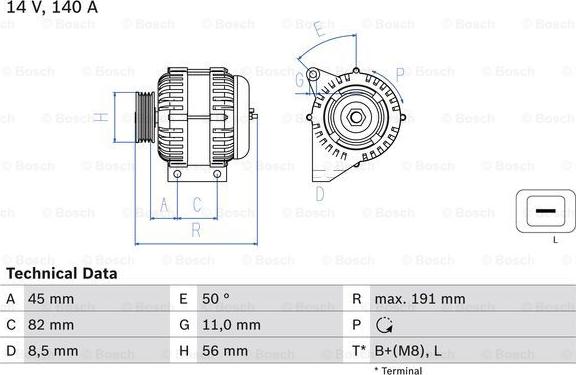 BOSCH 0 986 042 840 - Генератор autosila-amz.com