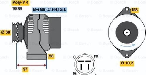 BOSCH 0 986 042 341 - Генератор autosila-amz.com