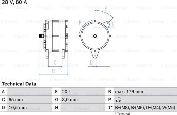 BOSCH 0 986 042 350 - Генератор autosila-amz.com