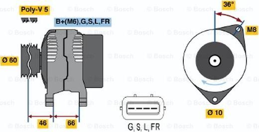 BOSCH 0 986 042 301 - Генератор autosila-amz.com