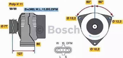 BOSCH 0 124 555 004 - Генератор autosila-amz.com