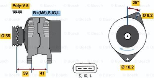 BOSCH 0 986 042 331 - Генератор autosila-amz.com