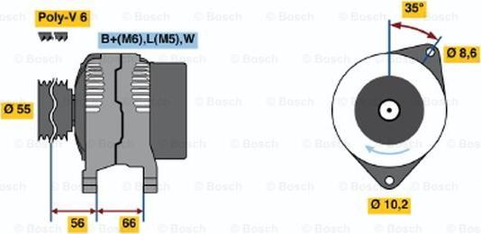 BOSCH 0 986 042 211 - Генератор autosila-amz.com