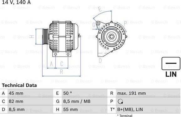 BOSCH 0 986 047 380 - Генератор autosila-amz.com