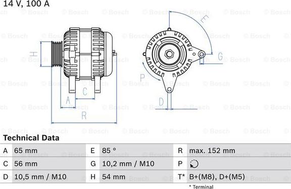 BOSCH 0 986 047 270 - Генератор autosila-amz.com