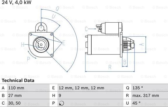 BOSCH 0 986 019 010 - Стартер autosila-amz.com