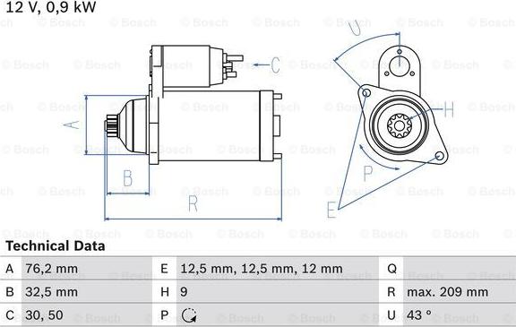 BOSCH 0 986 019 890 - Стартер autosila-amz.com