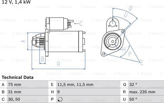 BOSCH 0 986 019 840 - Стартер autosila-amz.com