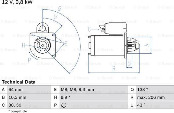 BOSCH 0 986 019 301 - Стартер autosila-amz.com