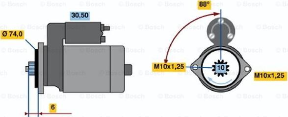 BOSCH 0 986 014 491 - Стартер autosila-amz.com