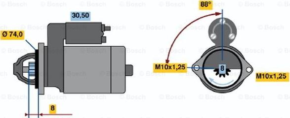 BOSCH 0 986 014 541 - Стартер autosila-amz.com