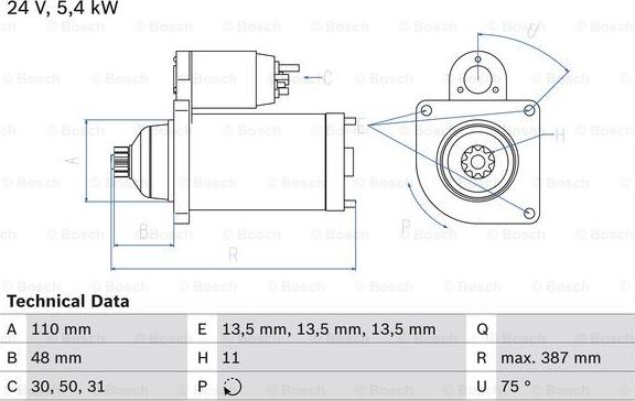 BOSCH 0 986 014 560 - Стартер autosila-amz.com