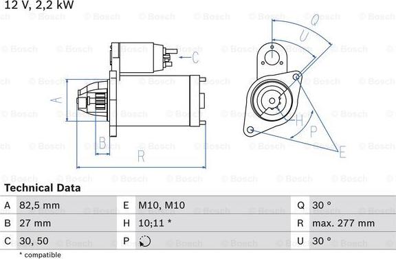 BOSCH 0 986 014 660 - Стартер autosila-amz.com