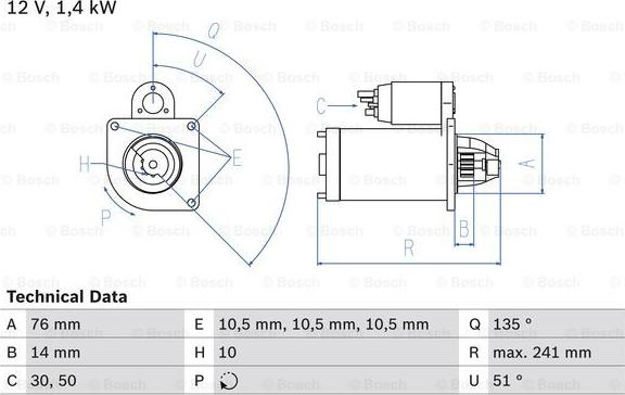 BOSCH 0 986 014 600 - Стартер autosila-amz.com