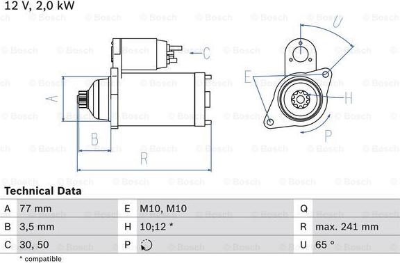 BOSCH 0 986 014 141 - Стартер autosila-amz.com