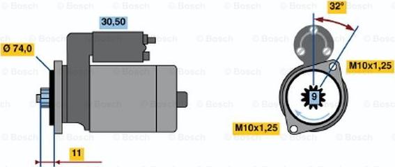 BOSCH 0 986 015 351 - Стартер autosila-amz.com