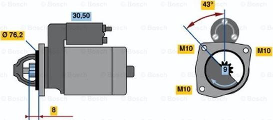 BOSCH 0 986 015 230 - Стартер autosila-amz.com