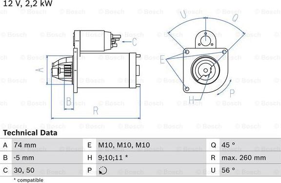 BOSCH 0 986 016 950 - Стартер autosila-amz.com