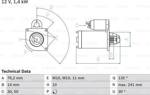 BOSCH 0 986 016 470 - Стартер autosila-amz.com