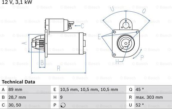 BOSCH 0 986 016 550 - Стартер autosila-amz.com