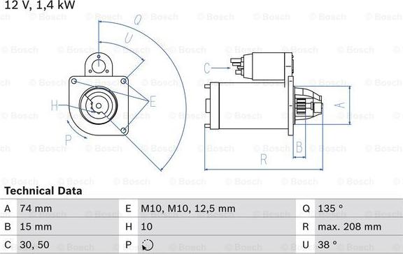 BOSCH 0 986 016 011 - Стартер autosila-amz.com