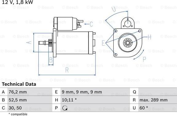 BOSCH 0 986 016 190 - Стартер autosila-amz.com