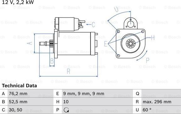 BOSCH 0 986 016 340 - Стартер autosila-amz.com