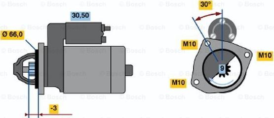 BOSCH 0 986 016 711 - Стартер autosila-amz.com