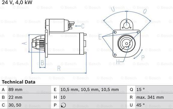 BOSCH 0 986 010 970 - Стартер autosila-amz.com