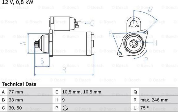 BOSCH 0 986 010 580 - Стартер autosila-amz.com