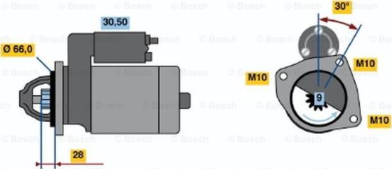 BOSCH 0 986 010 220 - Стартер autosila-amz.com