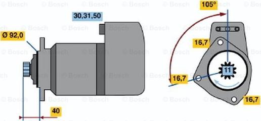 BOSCH 0 986 011 430 - Стартер autosila-amz.com