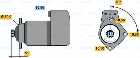 BOSCH 0 986 011 590 - Стартер autosila-amz.com