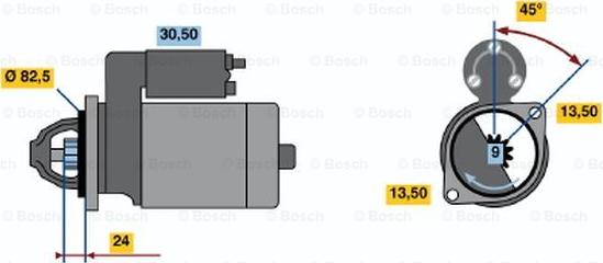 BOSCH 0 986 011 190 - Стартер autosila-amz.com