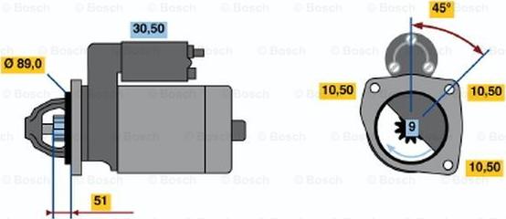 BOSCH 0 986 011 340 - Стартер autosila-amz.com