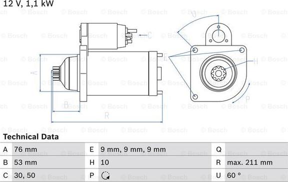 BOSCH 0 986 018 470 - Стартер autosila-amz.com