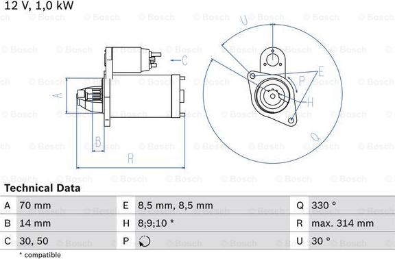 BOSCH 0 986 018 570 - Стартер autosila-amz.com