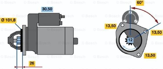 BOSCH 0 986 018 661 - Стартер autosila-amz.com