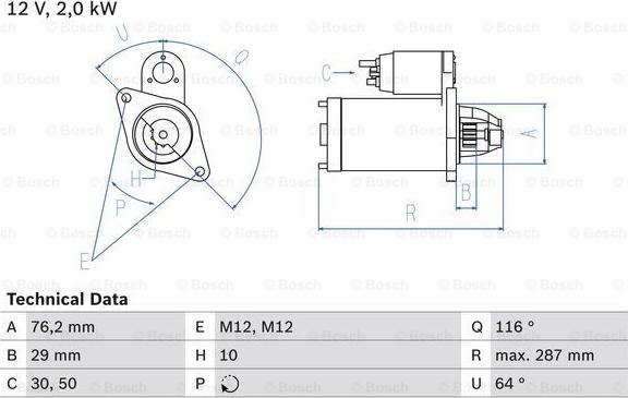 BOSCH 0 986 018 020 - Стартер autosila-amz.com