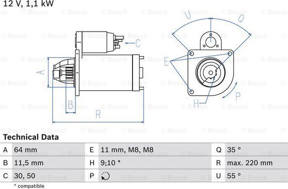 BOSCH 0 986 018 880 - Стартер autosila-amz.com