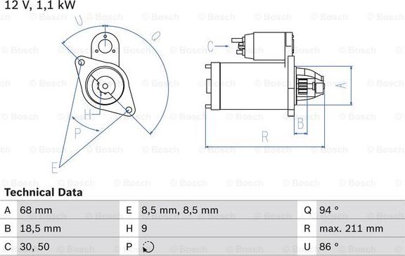 BOSCH 0 986 018 350 - Стартер autosila-amz.com