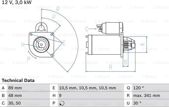 BOSCH 0 986 013 480 - Стартер autosila-amz.com