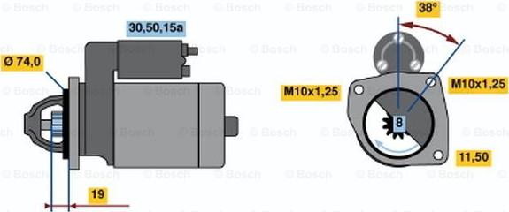 BOSCH 0 986 013 511 - Стартер autosila-amz.com